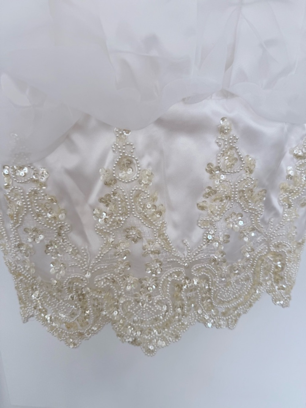 Ivory Pearl-Embellished baby girl christenings gown with pillbox hat custom made - Picture 4 of 11
